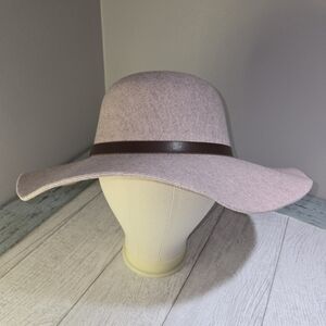 Pennys A.N.A. Felt Womens Floppy Hat Light Mauve Brown Leather Band MSP$42